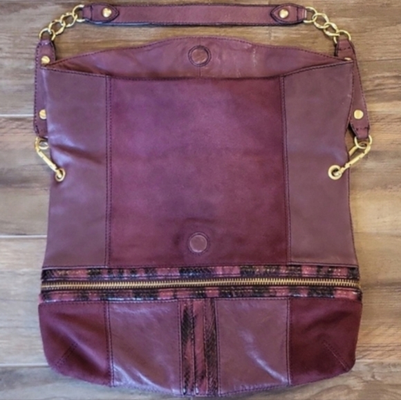 STEVEN by Steve Madden Leather & Suede Fold-Over Shoulder Crossbody Handbag - Picture 5 of 12